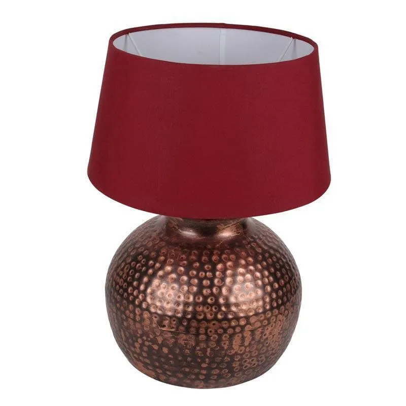 Ruchi Fabric Table Lamp - Red,Bronze media 3