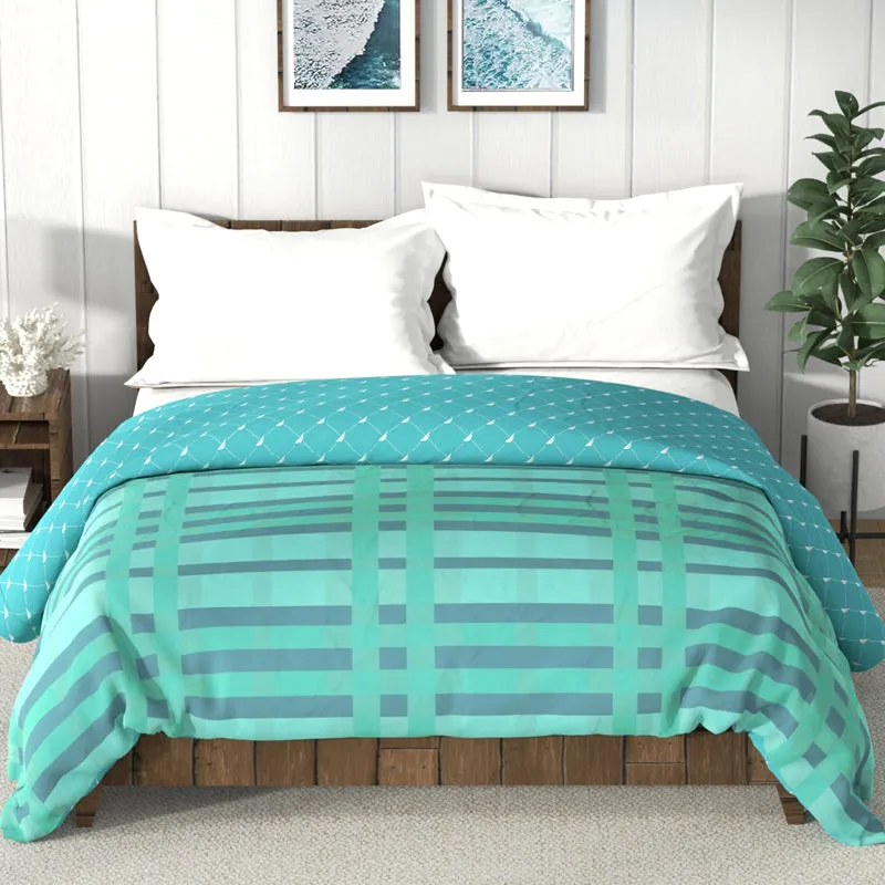Nautica Precision Plaid Reversible Comforter (Seagreen) - 130 GSM media 3