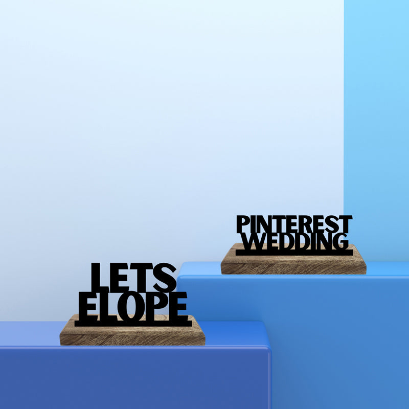 Pinterest Wedding Typography Showpiece - Set Of Two