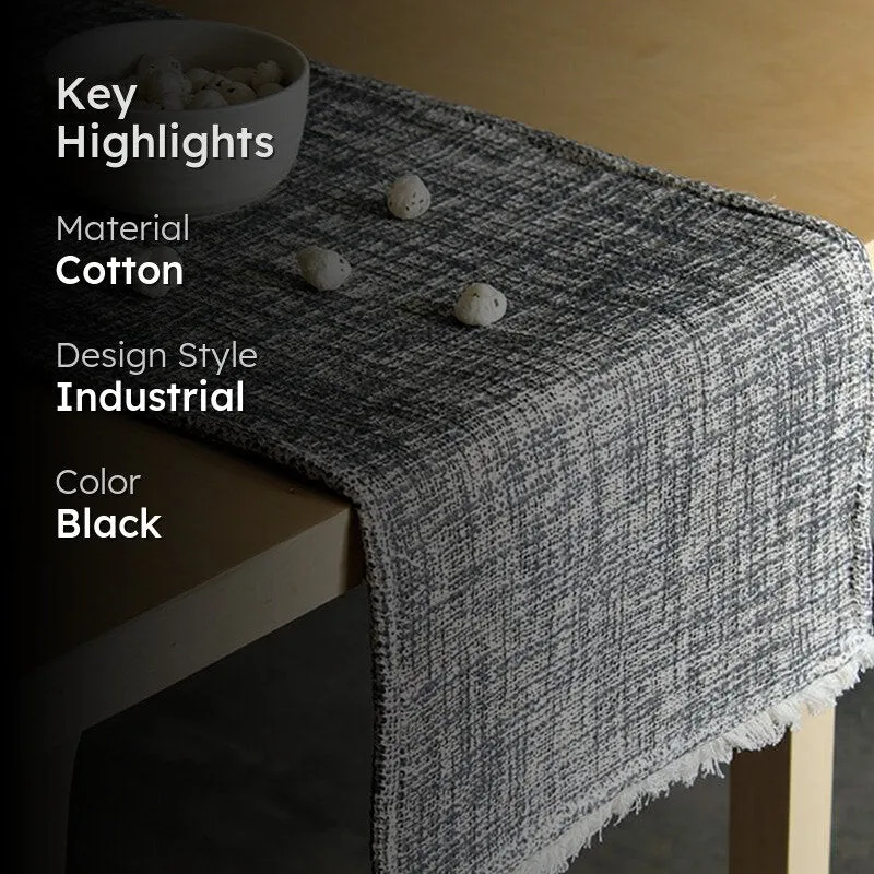 Matsya Vala Cotton Table Runner - Black media 2