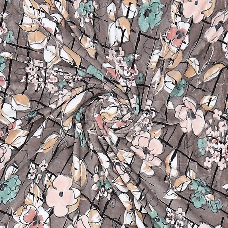 Monte Carlo Bluemora Floral Print Polyester Blanket (Beige) - 210 GSM media 6