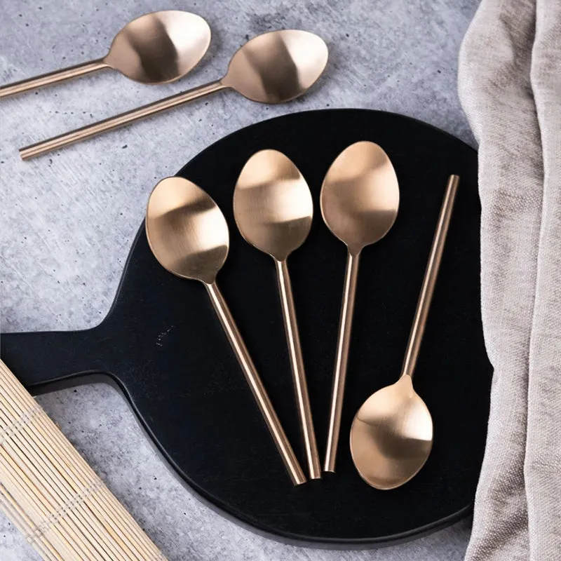 Zarif Stainless Steel Spoon Set (Copper) - Set Of Six media 1