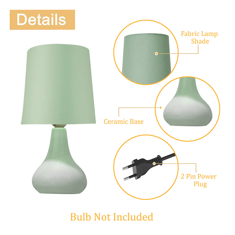 Perses Ceramic Fabric Table Lamp - Green media 5