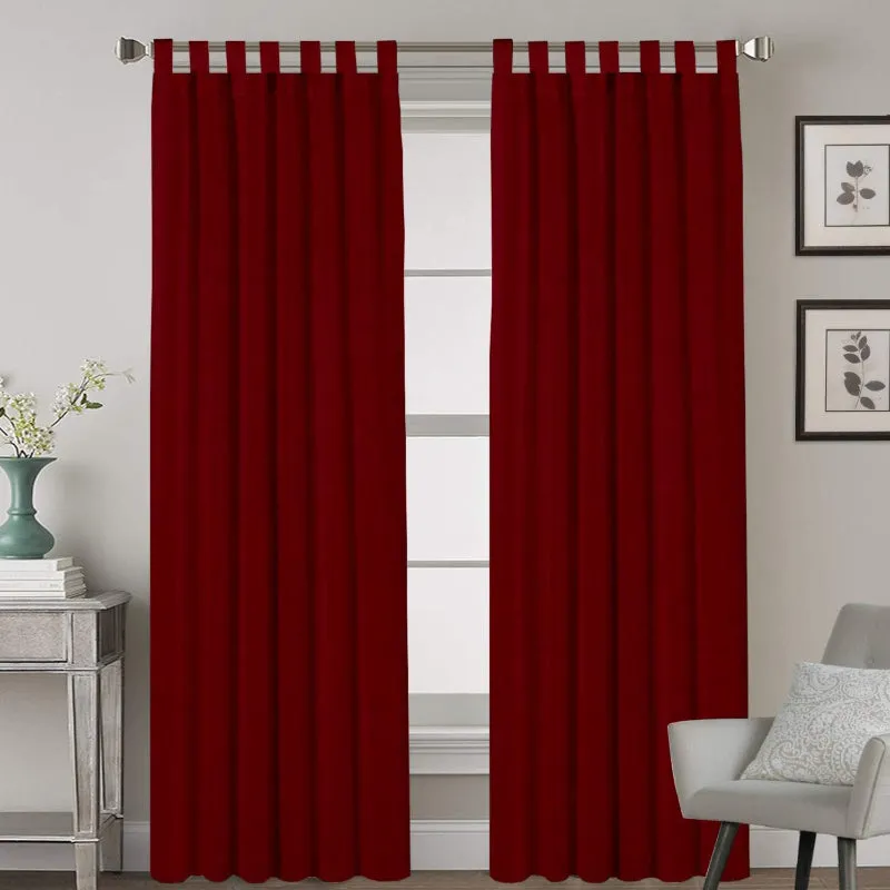 Esme Triple Pinch Pleat Short Width Curtain - Burgundy media 1