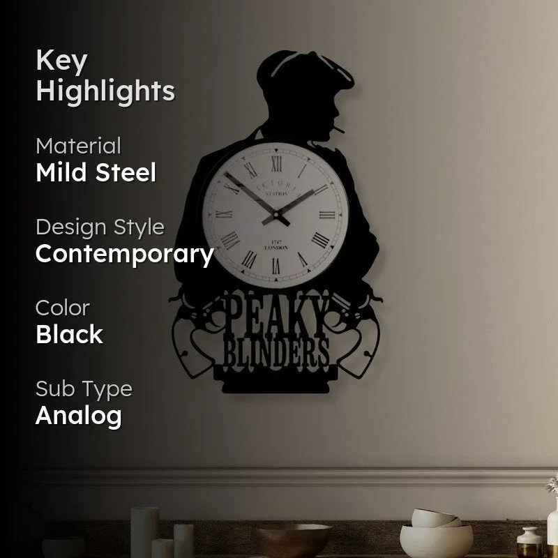 Peaky Blinders Steel Analog Wall Clock - Black media 2