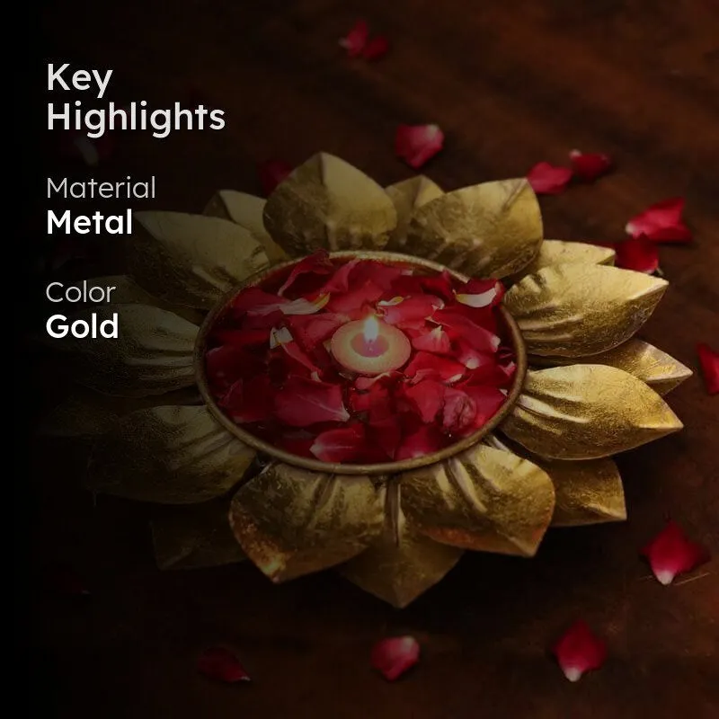Petals Urli Décor Accessory- Gold media 2
