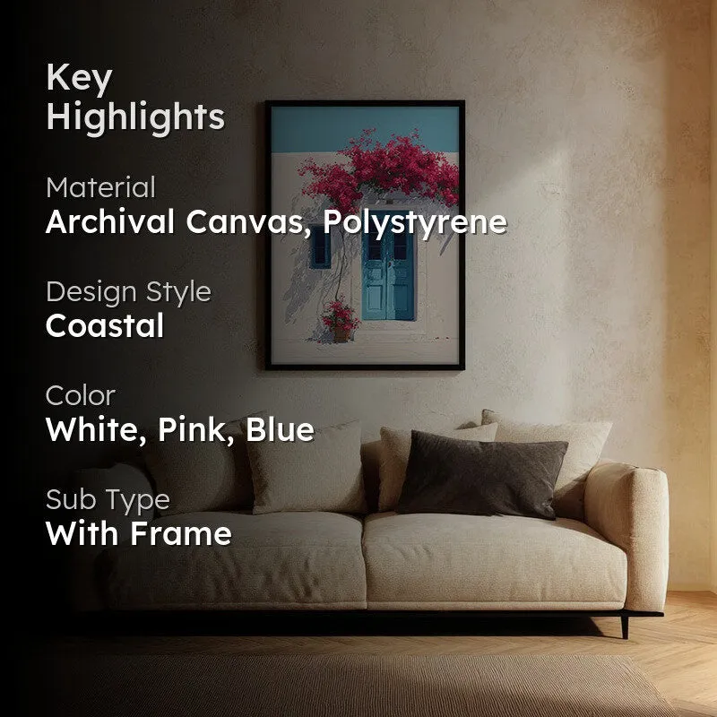 Blooming Vacation Canvas Wall Painting - Black Frame media 2