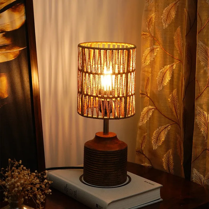 Warm Halo Wooden Table Lamp - Beige media 1