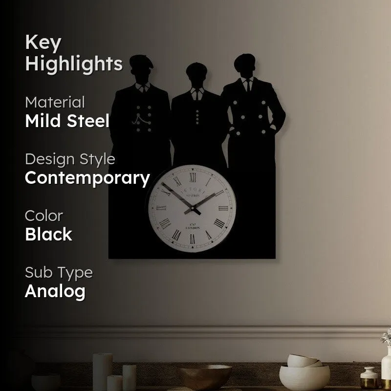 Mysterytime Steel Analog Wall Clock - Black media 2