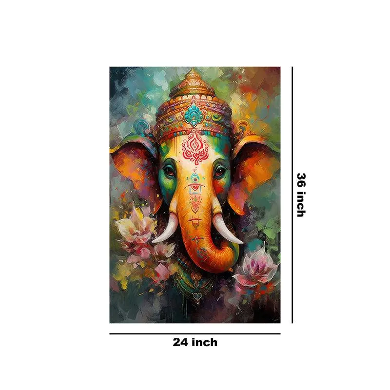 Lord Ganesh Divine Poly Canvas Wall Painting media 9