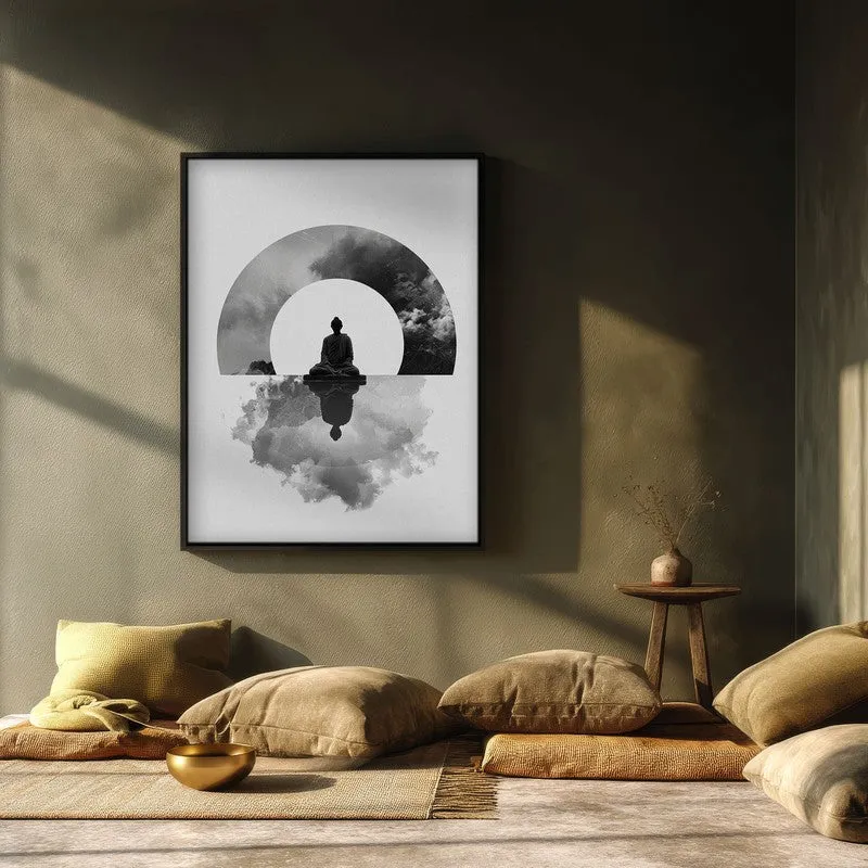 Whispers of Zen Buddha wall Painting With Black Frame media 3