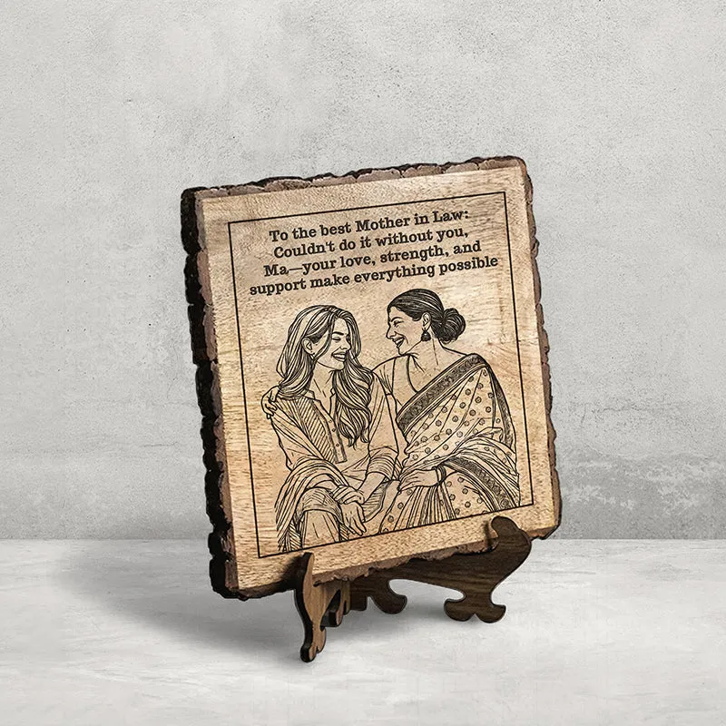 To The Best Mom-In-Law Wood Showpiece - Square media 3
