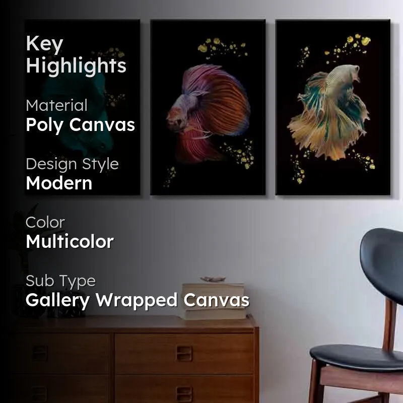 Underwaters Poly Canvas Wall Art - Three Piece Set media 2