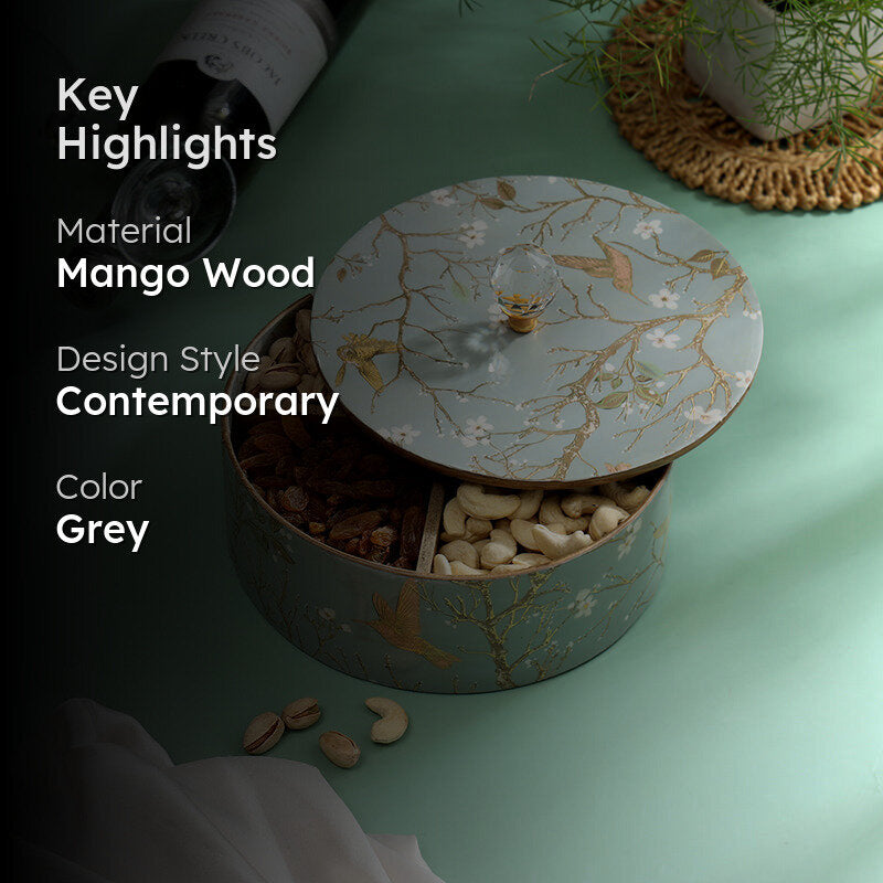 Sterling Flight Mango Wood Dryfruit Box - Grey media 2