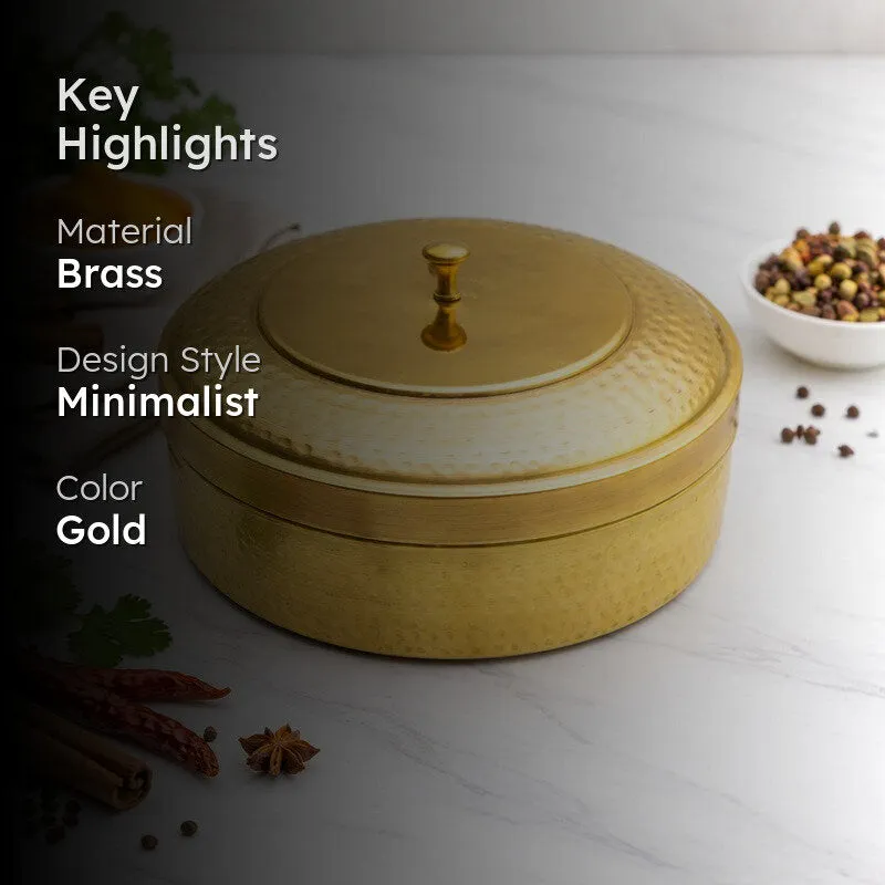 RoyalBlend Brass Round Masala Box - Nine Piece Set media 2