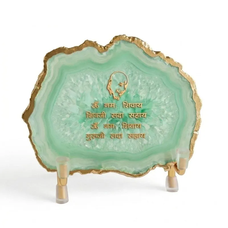 Divine Guruji Mantra Agate Showpiece media 4