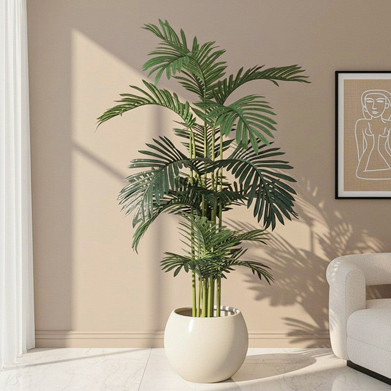 Frondelle Artificial Areca Palm With Black Plastic Pot - 4 Feet