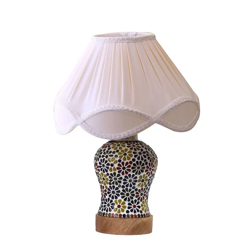 Glowara Pleated Wooden Table Lamp - Multicolor media 5