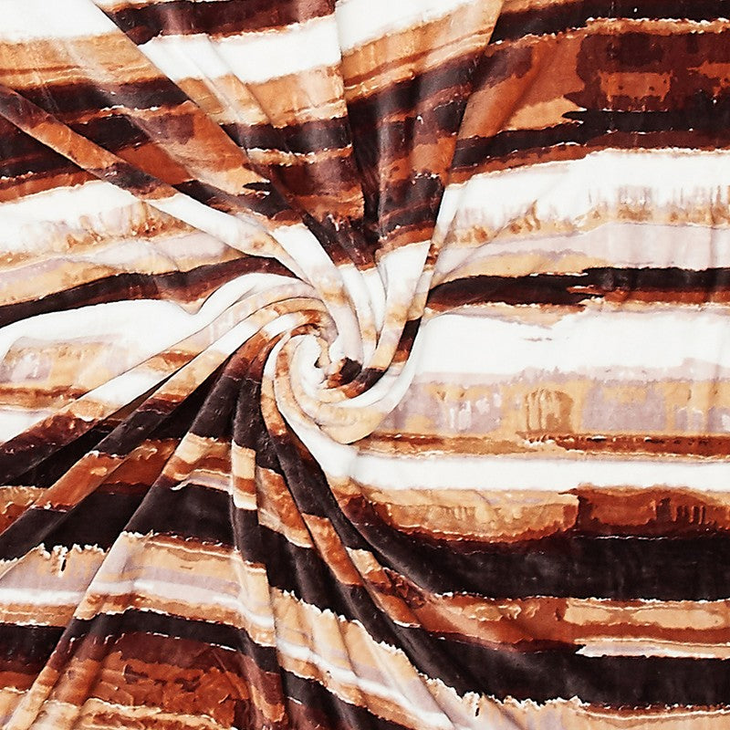 Monte Carlo Linear Printed Polyester Blanket (Brown) - 300 GSM media 6