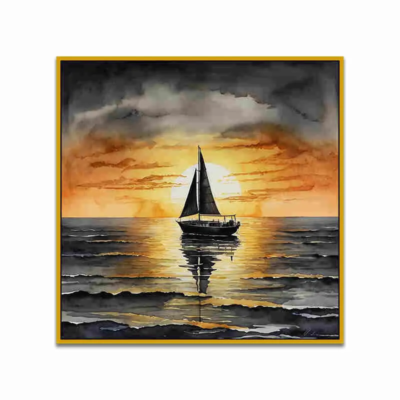 Sunset Sails II Canvas Wall Art With Frame media 4