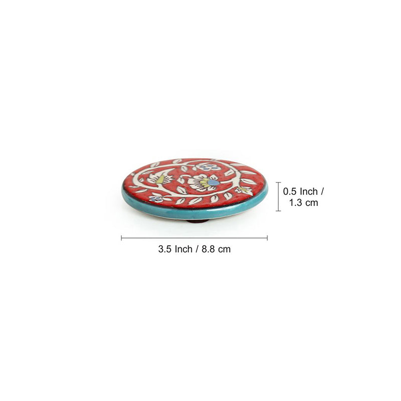 Rajwara Rang Ceramic Coaster - Set Of Four media 7
