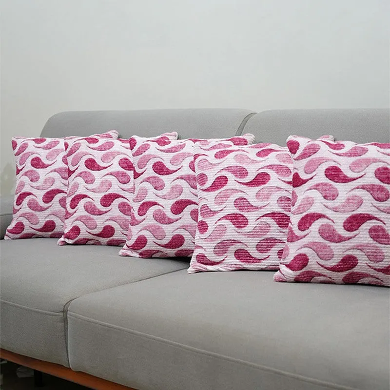 FloralDreamline Cushion Cover (Pink) - Set Of Five media 4