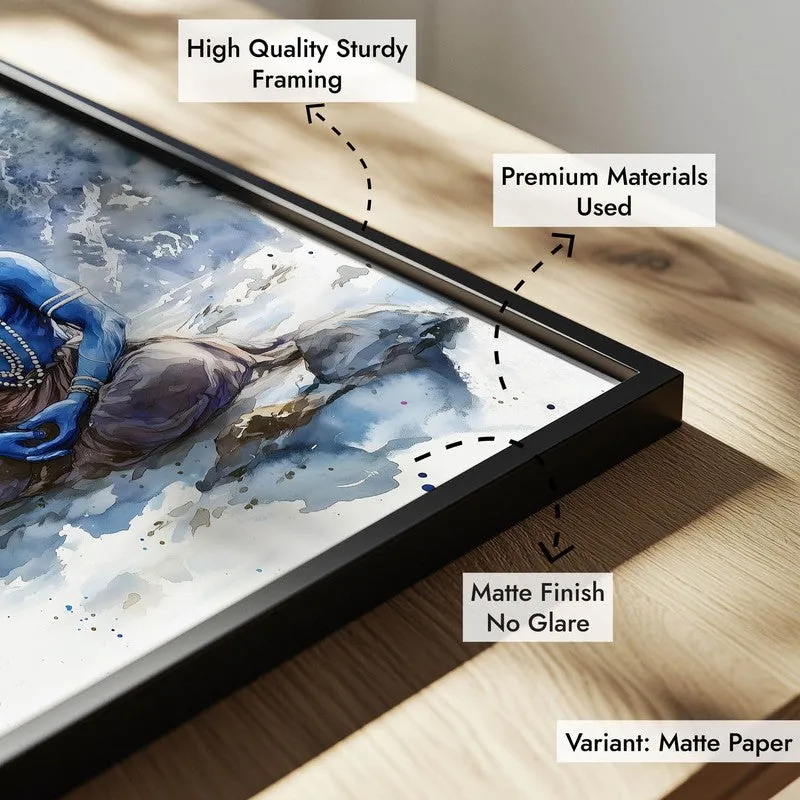 Aadhishankara Spiritual Archival Paper Wall Painting With Frame - Black media 7