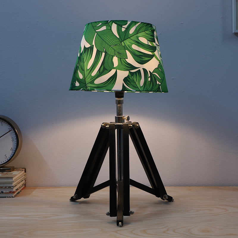 Kaizen Printed Tripod Mango Wood Table Lamp - Green,White,Black