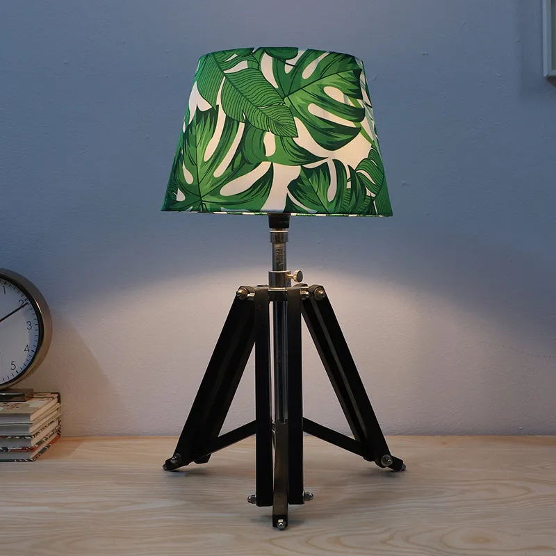 Kaizen Printed Tripod Mango Wood Table Lamp - Green,White,Black media 1