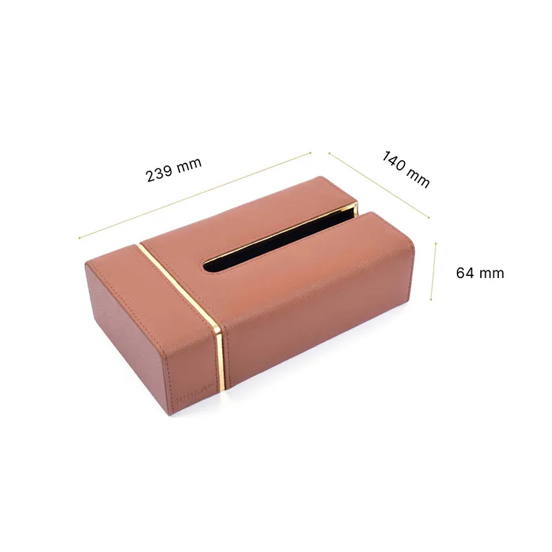 Ceastra Faux Leather Tissue Holder - Brown media 9