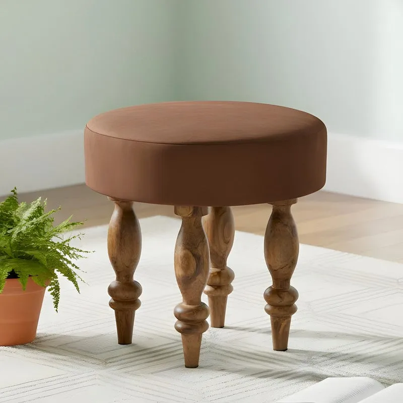 Ravro Sheesham Wooden Stools (Brown) - Set Of Two media 4