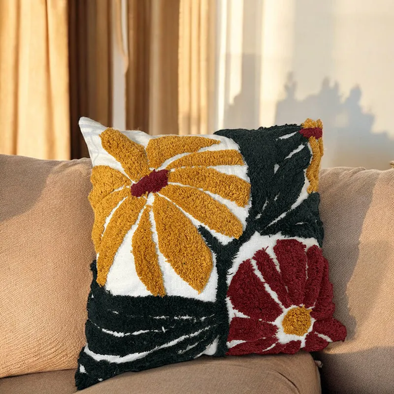 Petal Sunshine Tufted Cushion Cover Set media 1