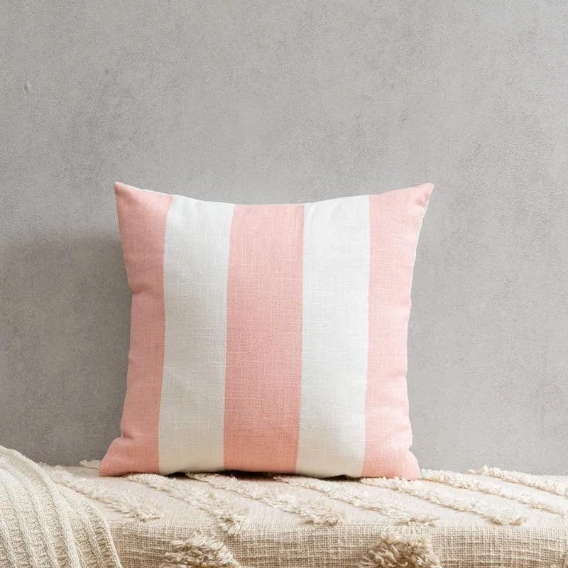 Belen Hand Printed Square Cushion Cover - Pink media 1
