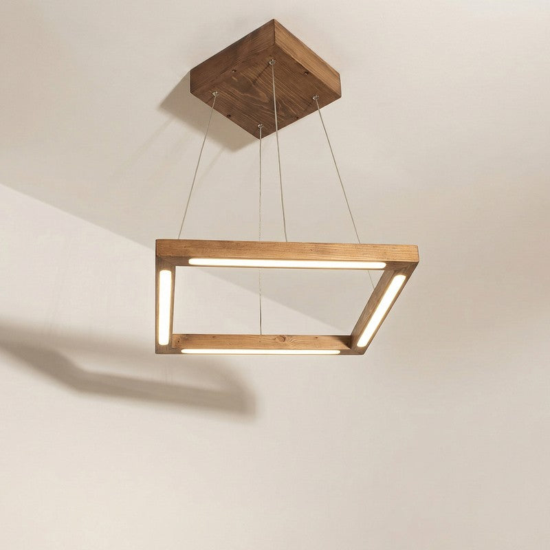 Gwynevere Linear LED Wooden Ceiling Lamp - Brown media 4