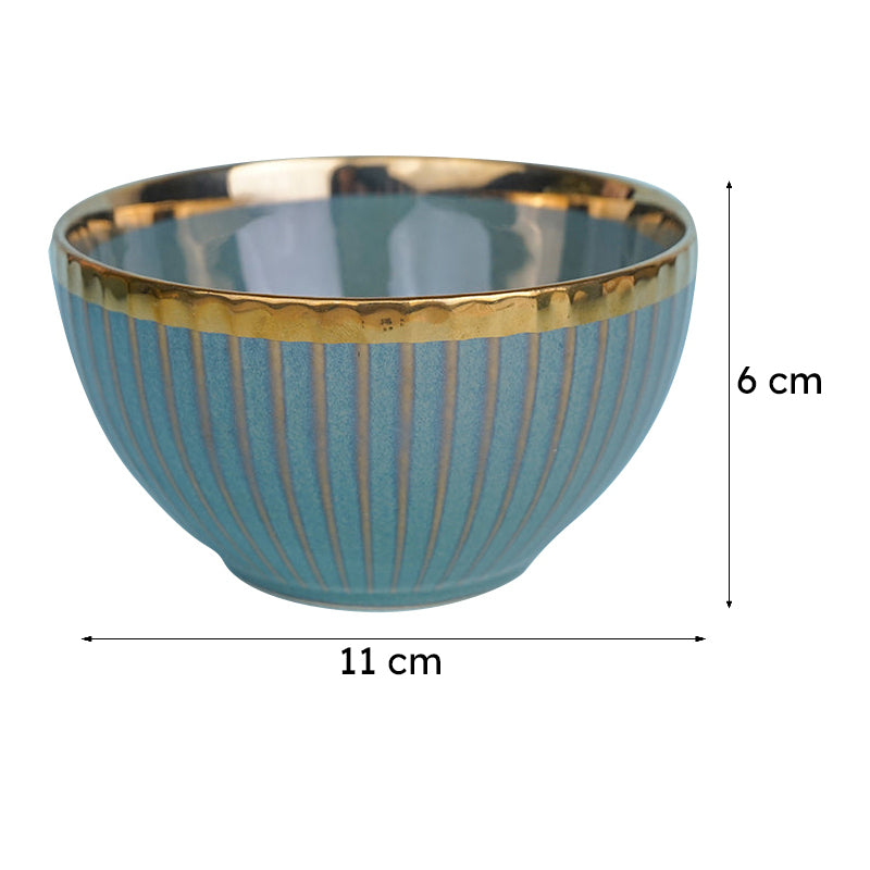 Amazo Green Gold Serving Bowl (300 ML) - Set Of Four media 6