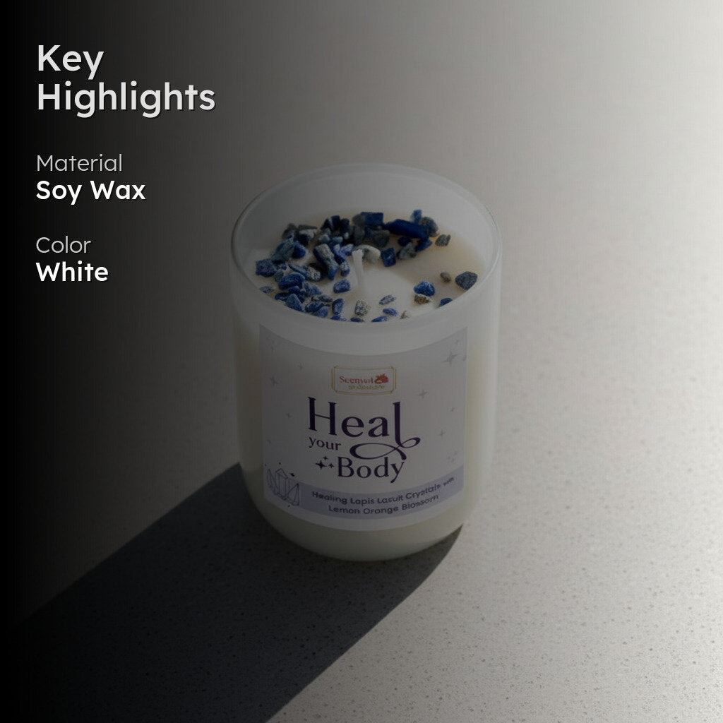 Lapis Lazuli Crystal Soy Wax Scented Candle media 2