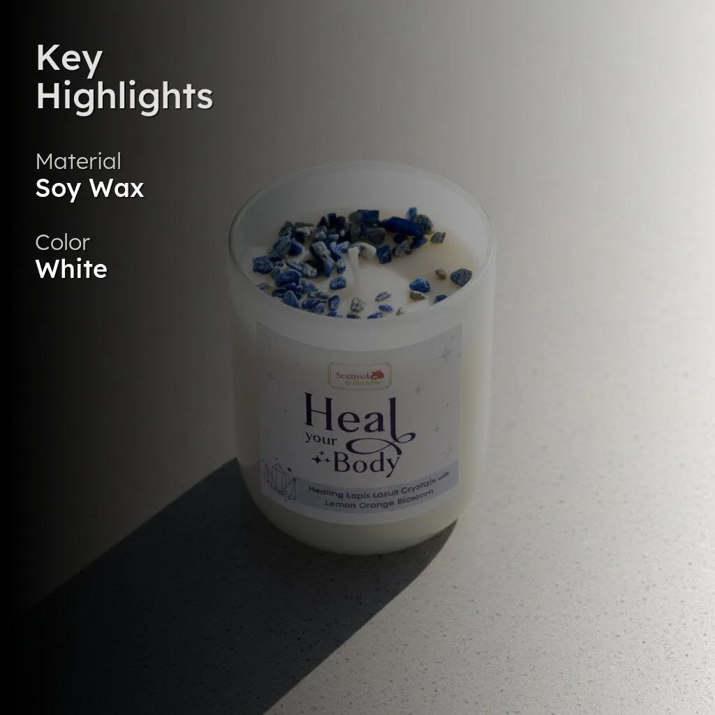 Lapis Lazuli Crystal Soy Wax Scented Candle media 2