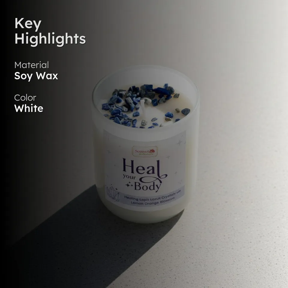 Lapis Lazuli Crystal Soy Wax Scented Candle media 2