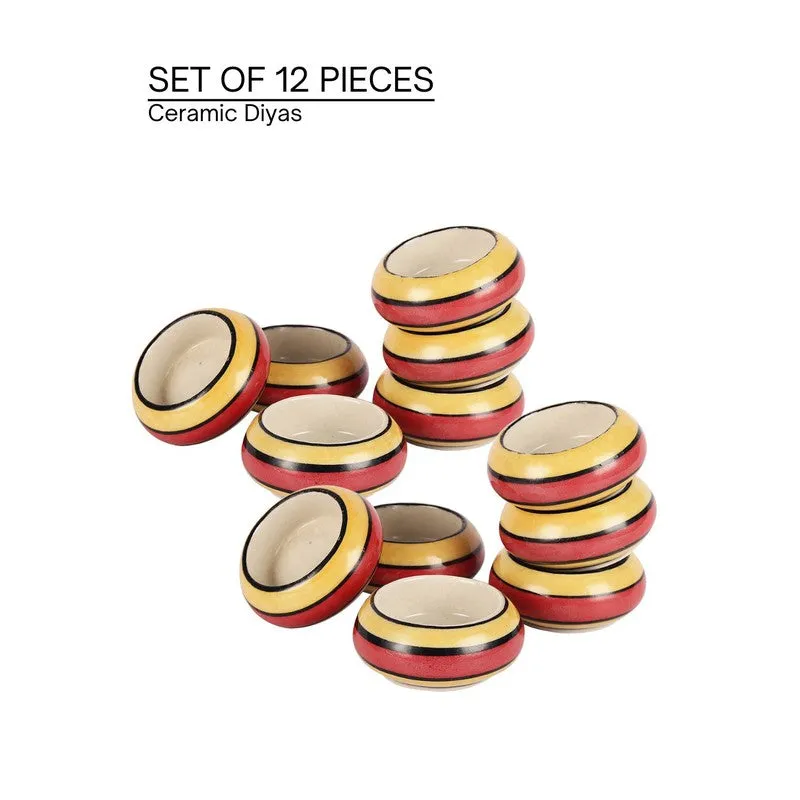 Shubh Deep Candle Holders Red,Yellow media 3