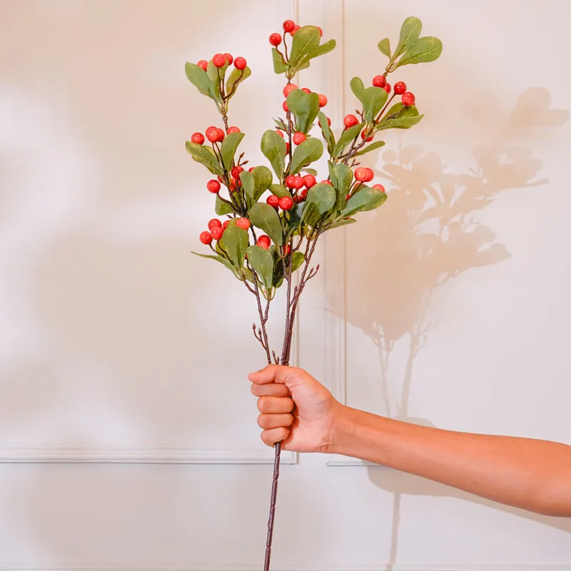 Faux Cherry Blossom Flower Stick (Orange) - 31 CM media 1