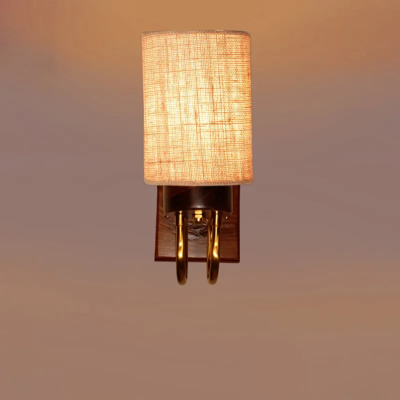 Gilded Arch Jute Wall Lamp - Beige media 6