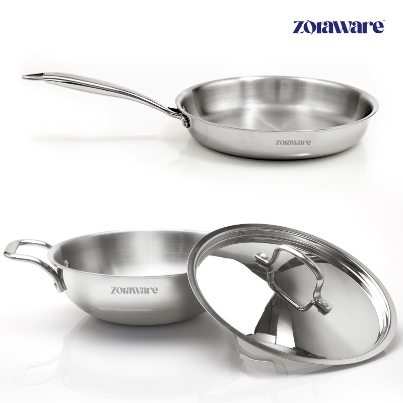 Zoraware Kadhai 3600 ML With Frying Pan & Lid (26 cm) media 4