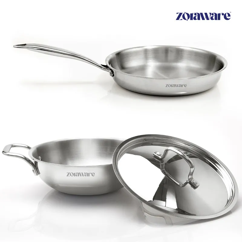 Zoraware Kadhai 3600 ML With Frying Pan & Lid (26 cm) media 4