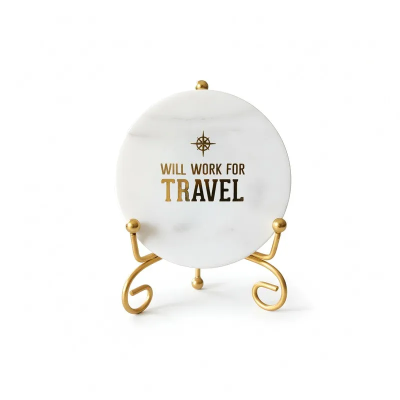Voyage Muse Marble Showpiece With Stand - White media 3