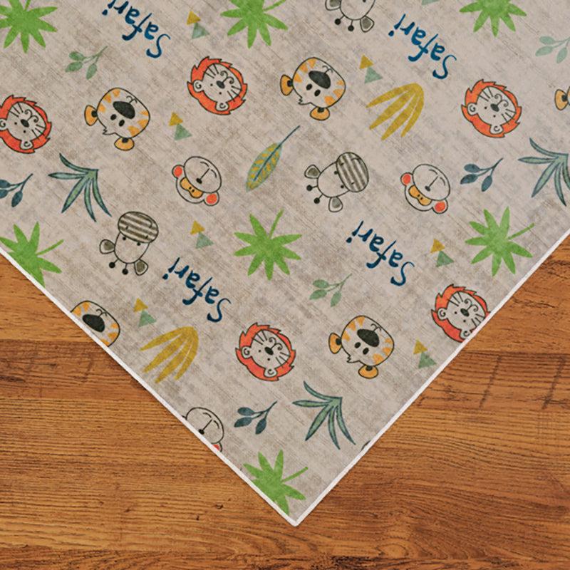 Doodle Zoo Kids Polyester Anti-Skid Carpet - Beige media 6