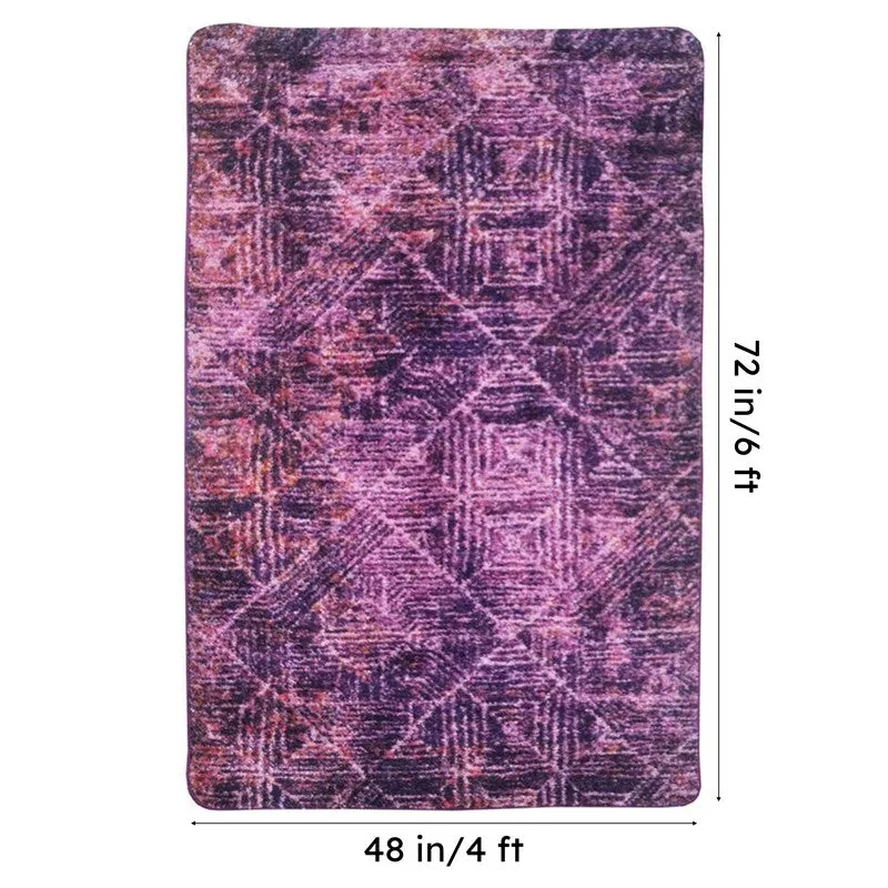 Fayric Abstract Micro Fiber Area Rug - Purple media 7