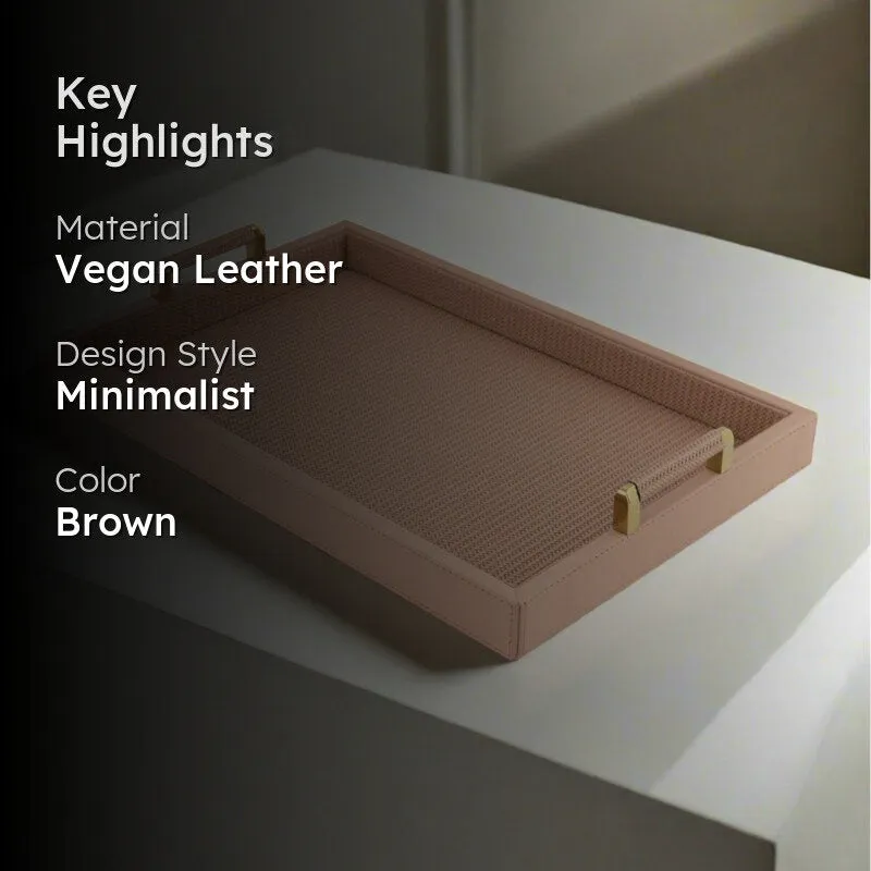 Resho Vegan Leather Serving Tray - Brown media 2