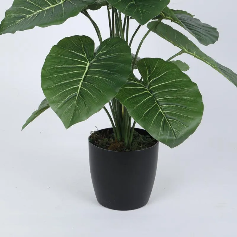 Faux Lush Rubber Silk Plant With Black Plastic Pot - 2.13 ft media 6