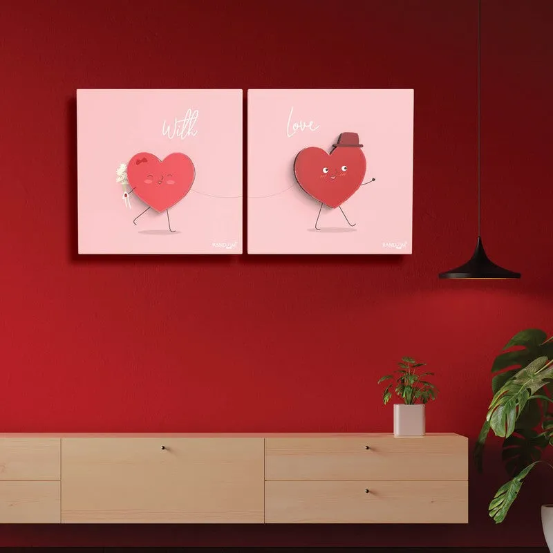 With Love 3D Plaque Canvas Wall Art - Set Of Two media 1