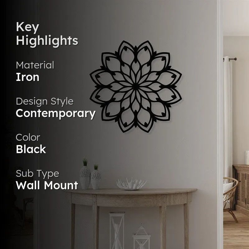 Narta Mandala Black Iron Wall Accent media 2